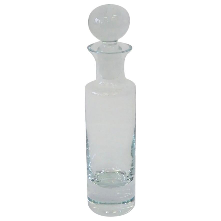 Modernist Crystal Glass Cylinder Form Liquor Decanter For Sale