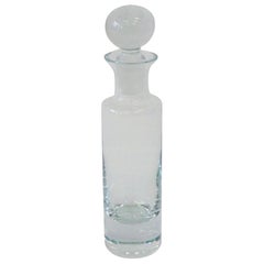 Modernist Crystal Glass Cylinder Form Liquor Decanter