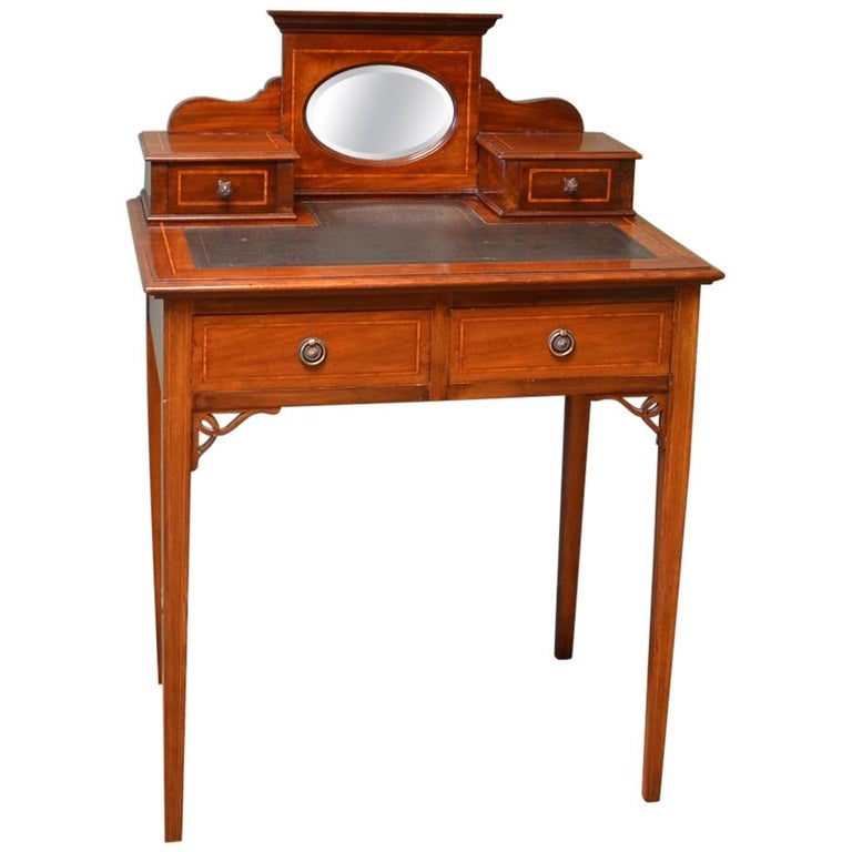 Elegant Small Edwardian Inlaid Antique Bonheur Du Jour Writing