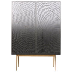 Bethan Gray Dhow Bar Cabinet Monochrome and Brass