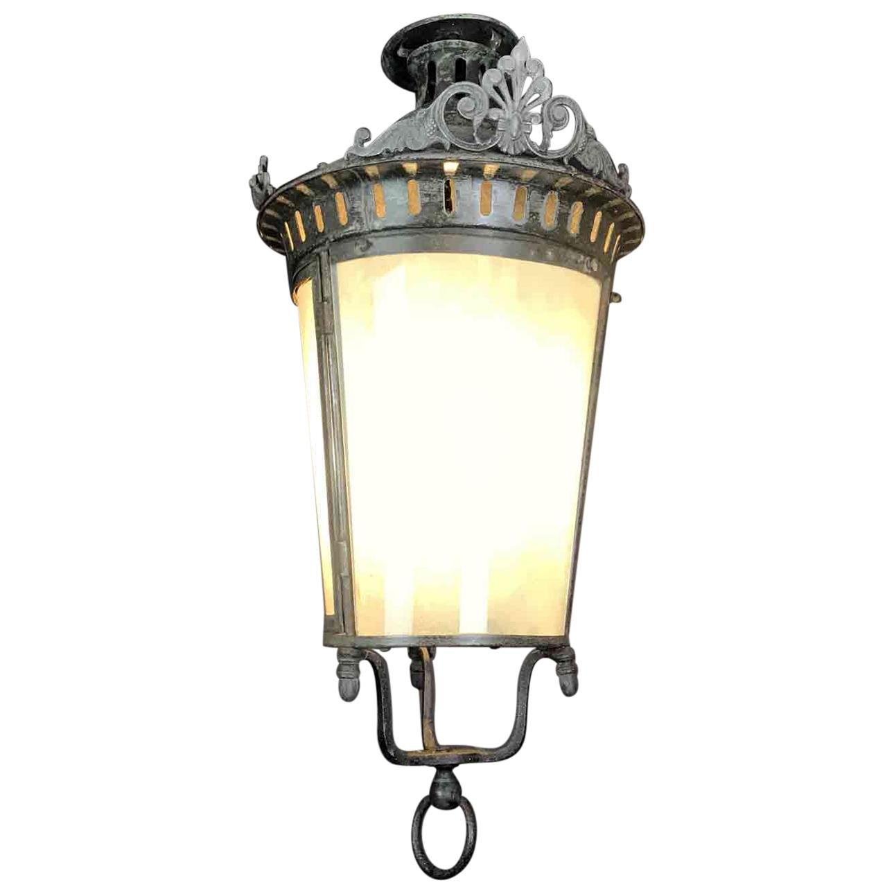 20th Century Art Deco Italian Lantern with Frosted Glass 