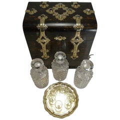 Fine Antique English Coromandel Decanter / Drinks Box, circa 1880