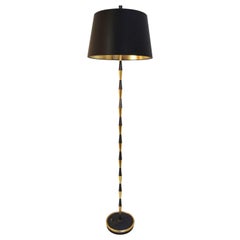 Black and Gilt Brass Floor Lamp by Maison Arlus, 1960s