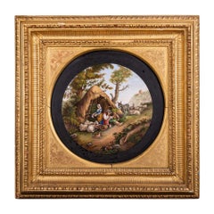 Très importante et rare plaque romaine en micromosaïque, vers 1840