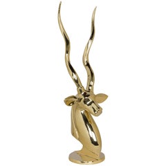 Mid-Century Modern Brass Antelope Sculpture
