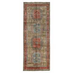 Camel, Red and Gray Handmade Wool Turkish Old Anatolian Konya Rug
