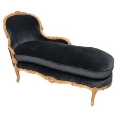 Chaise aus vergoldetem Holz, Louis XV.-Stil
