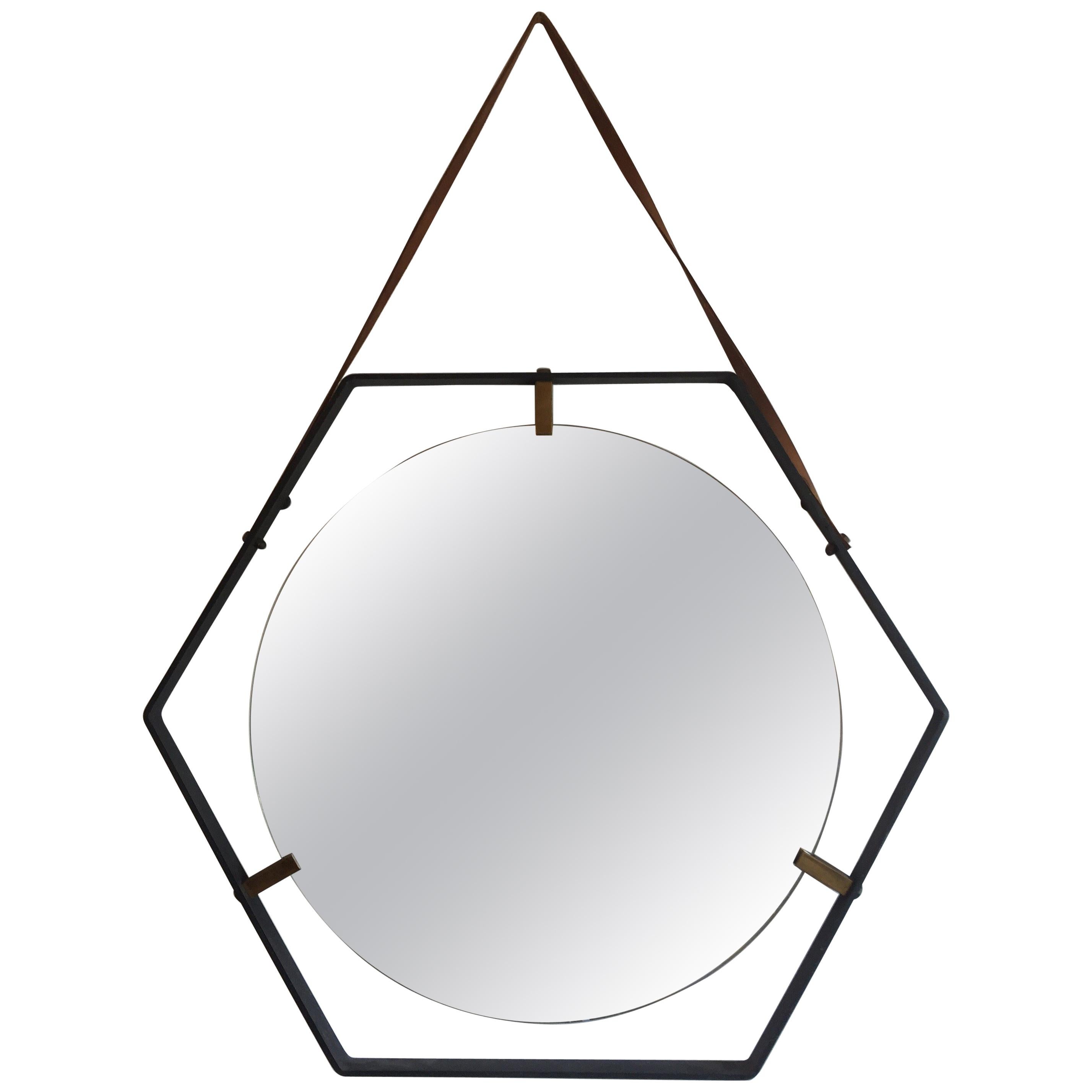 Hexagonal Wall Mirror by Santambrogio & De Berti