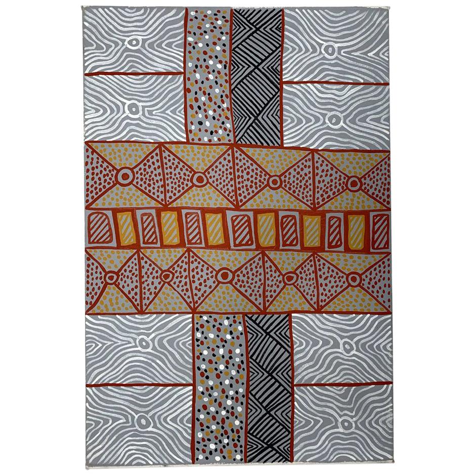 An Australian Aboriginal Painting of Body Paint Design For Sale
