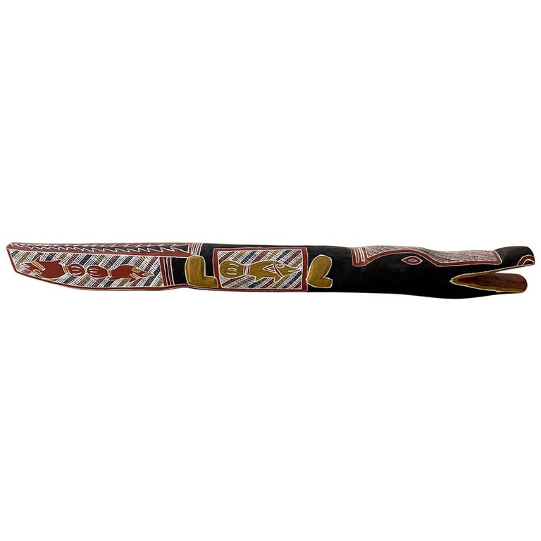 Australian Aboriginal Wood Carving of a Crocodile at 1stDibs