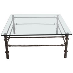 Giacometti Style Patinated Metal Coffee Table