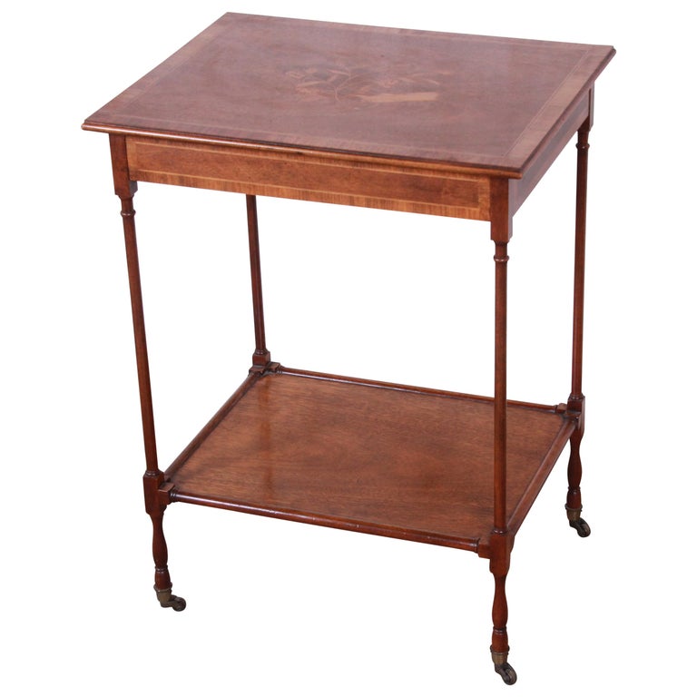 Baker Furniture Pee Inlaid Mahogany Marquetry Side Table For Baker Furniture Pee Inlaid Mahogany Marquetry Side Table For