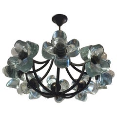 Vintage Exceptionally Rare Glass Daisy Chandelier