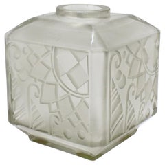 French Art Deco Glass Vase by Andre Delatte