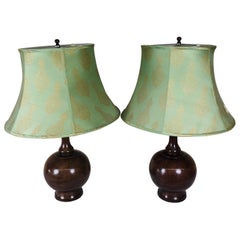 Pair of Jamie Young Silk Shade Table Lamps
