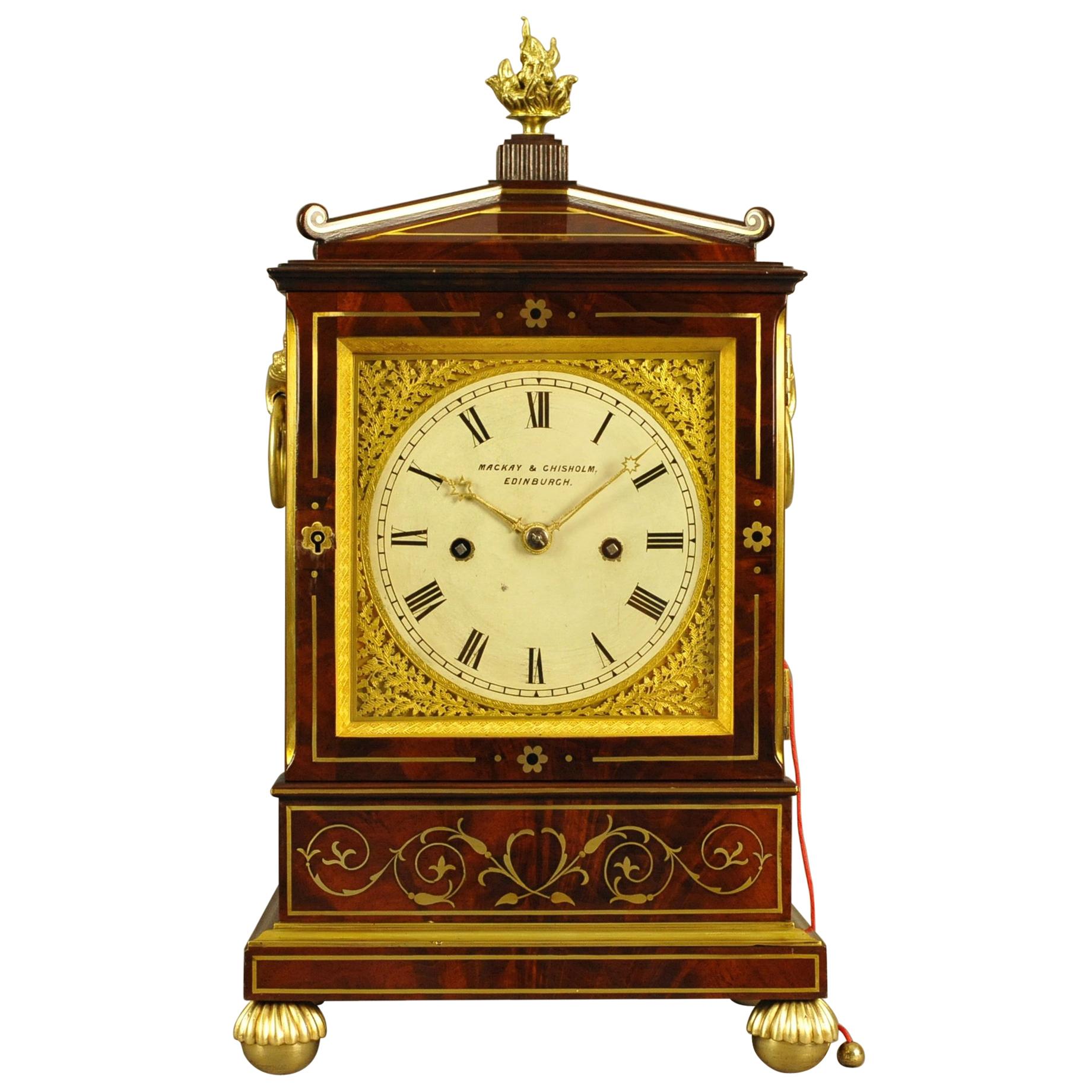 Fine Inlaid Mahogany Fusee Bracket Clock, Howden , Edinburgh For Sale