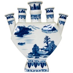 Blue and White Tulip Vase