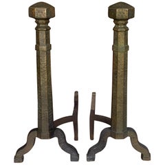 Pair of Large Art Deco Andirons