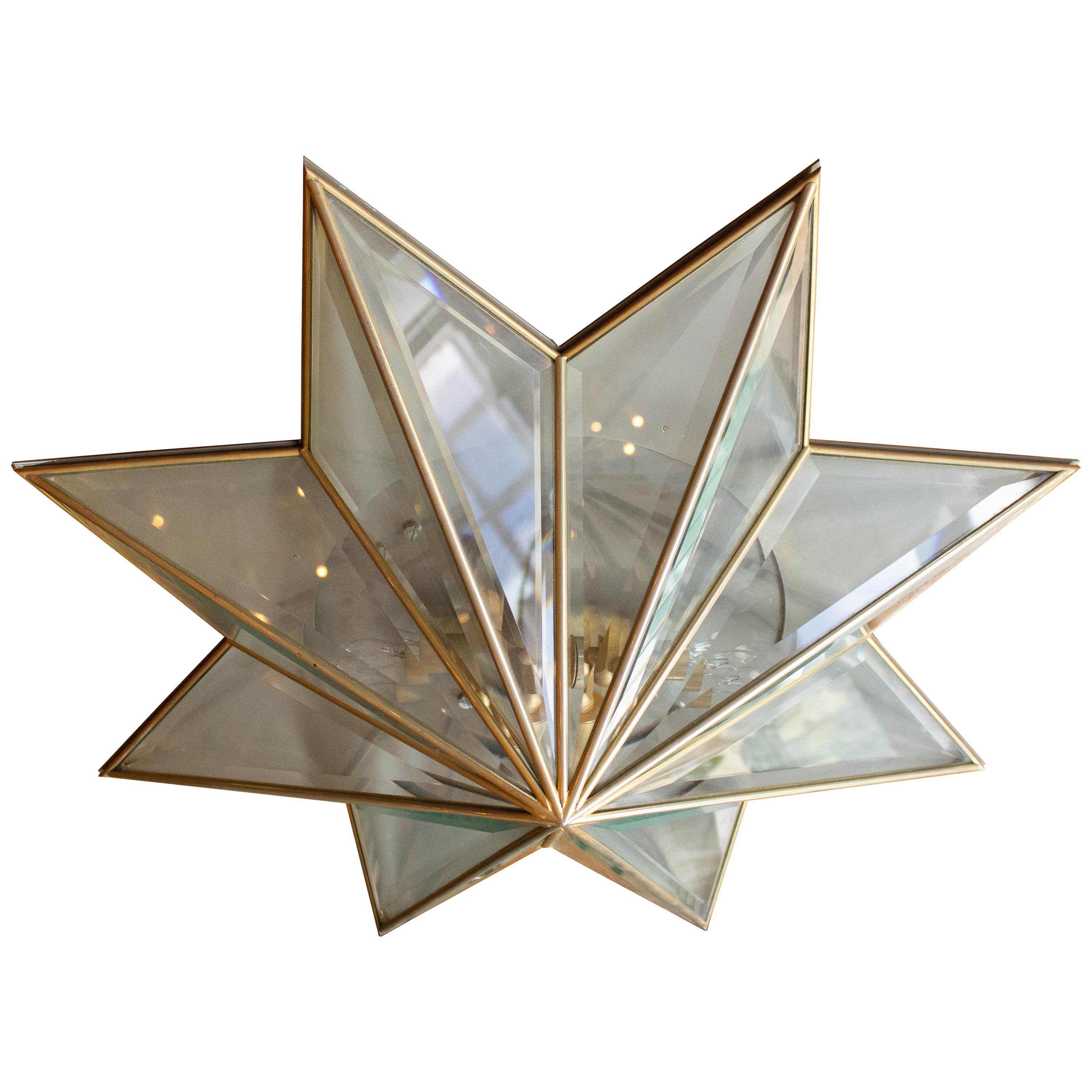 1970s French Starburst Ceiling Fixture