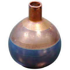 Blue, Copper Color Iridescent Vase, China, Contemporary