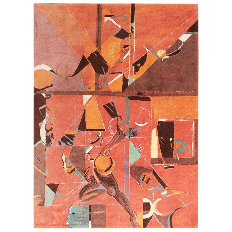Vintage Miles Davis Design Jazz Scene Art Rug For At 1stdibs