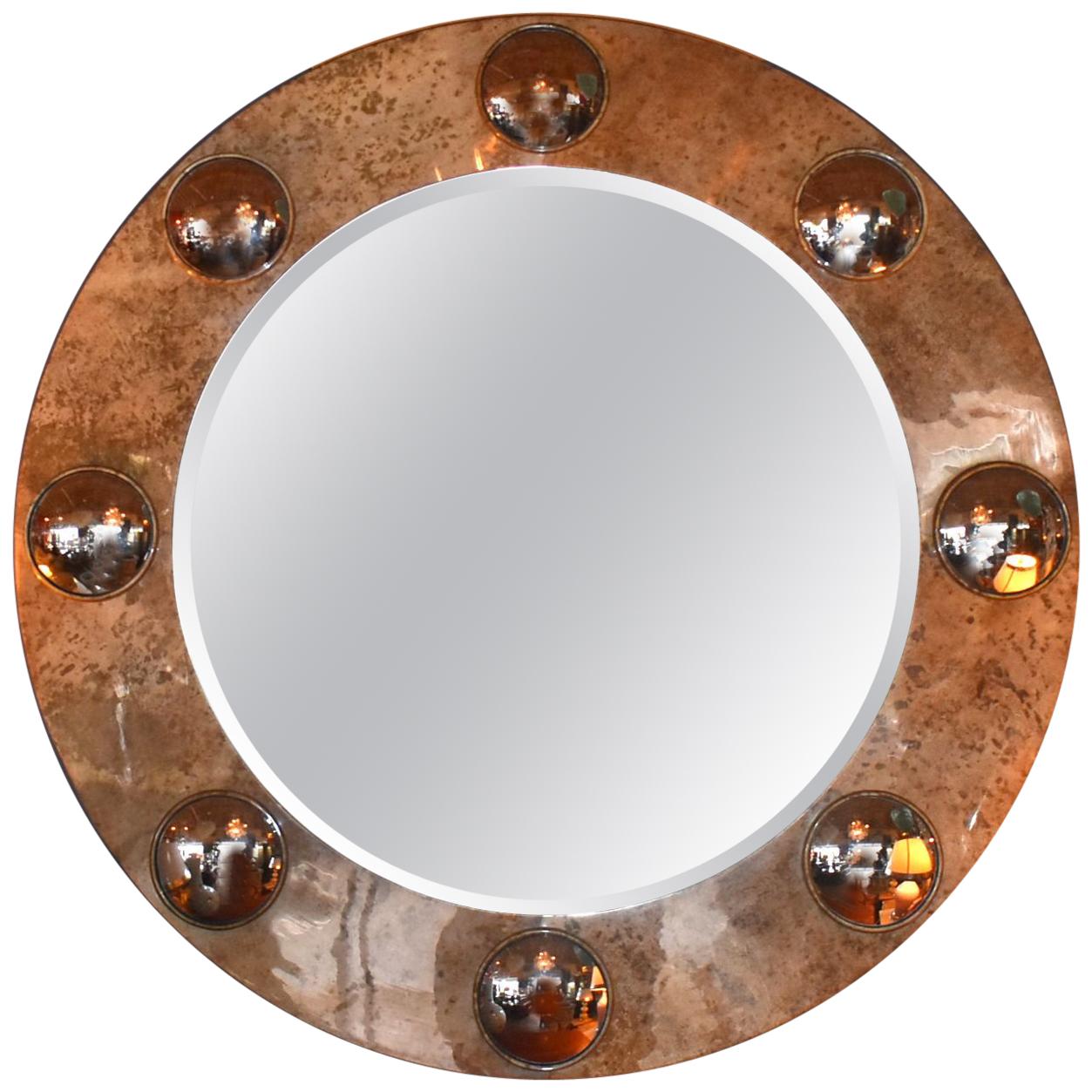 Large Round Parchment Mirror