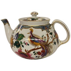 Old English Booth's Earthenware Hand Painted "Peacock" Motif Teapot, Staffs