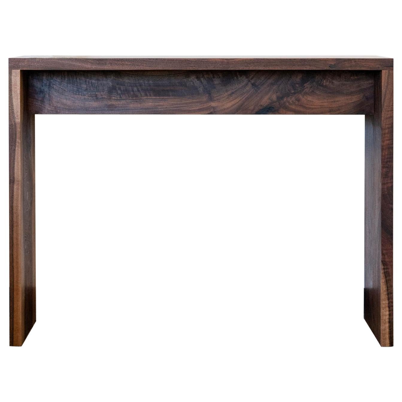 Narrow Walnut Wood Console Table by Alabama Sawyer For Sale