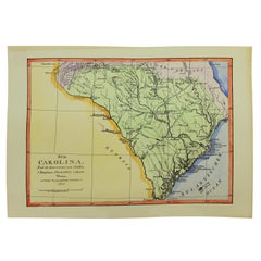 Old Reproduction Handcolored Map of South Carolina, J. Drayton