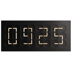 Uhr Clockclock 24 ''Black'' Kinetische Uhr Gold-Wandskulptur von Humans seit 1982