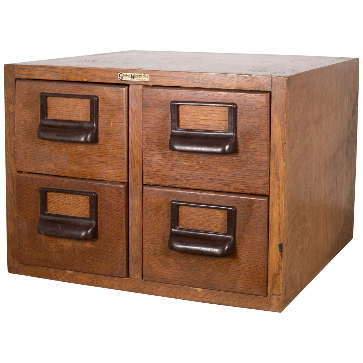 Midcentury Globe Wernicke Card Catalog, circa 1930s For Sale at 1stDibs