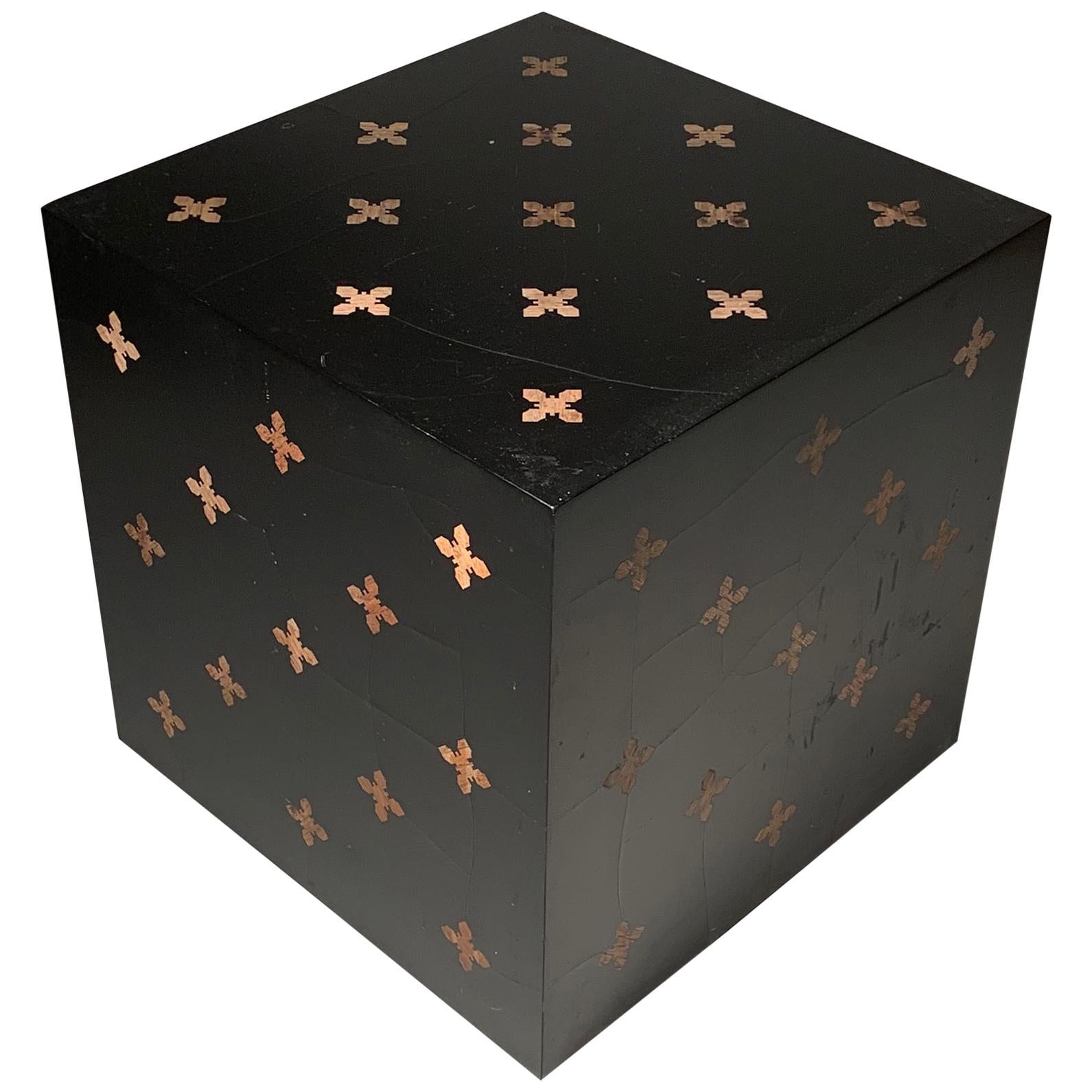 Rare Elegant Edward Wormley Dunbar Parquetry Cube Table