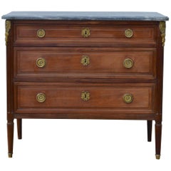 Mid-19th Century French Louis XVI Marble-Top Chest of Drawers
