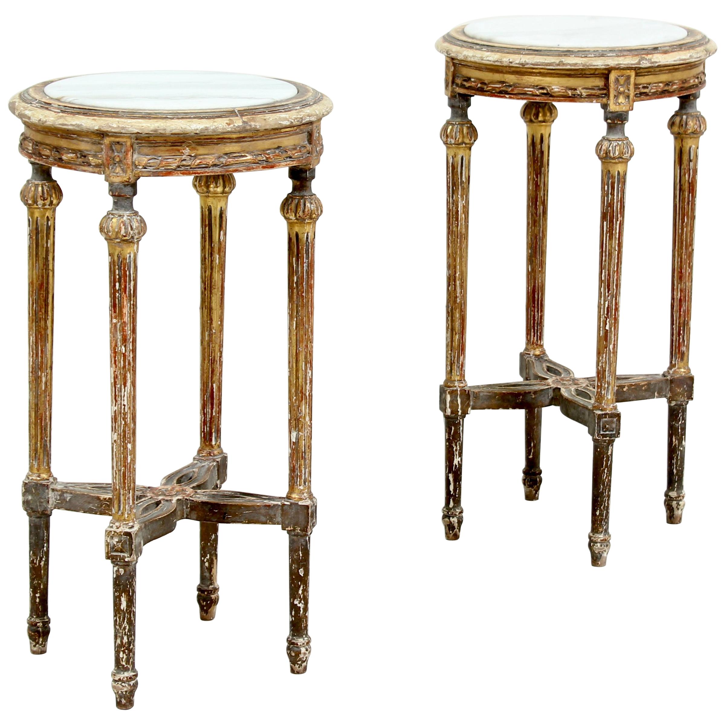 1920s French Louis XVI Giltwood Side Tables, a Pair