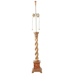 Marbro Venetian Style Giltwood Column Table Lamp