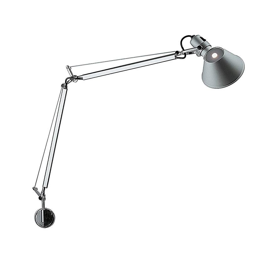 Artemide Tolomeo Classic Wall Light with S Bracket in Aluminum For Sale