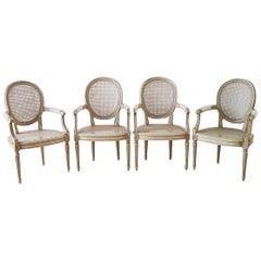 Set of Four Louis XVI Gustavian Style Dining Chairs