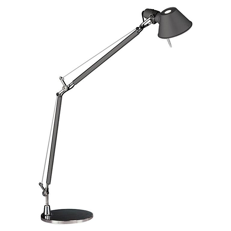 Artemide Tolomeo Midi LED Table Lamp Anthracite Grey with Base For Sale