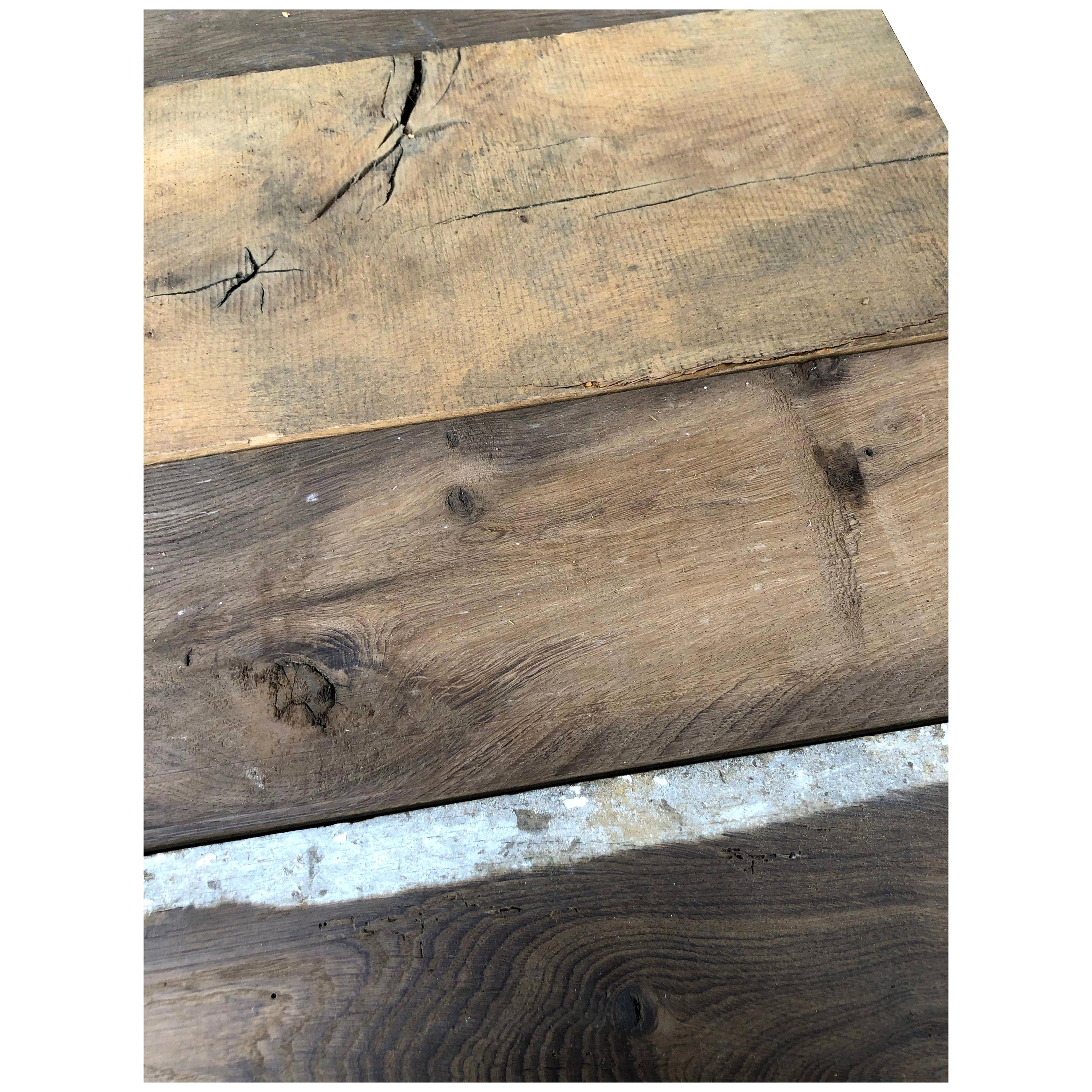 Original French Antique Solid Wood Oak Flooring, 18th Century, France For Sale