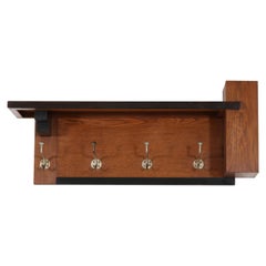 Antique Oak Art Deco Haagse School Coat Rack by P.E.L. Izeren for Genneper Molen, 1920s