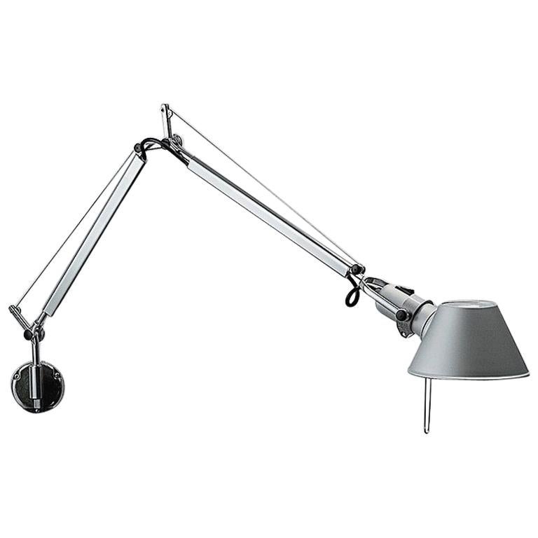 Artemide Tolomeo Mini Wall Light with S Bracket in Aluminum For Sale