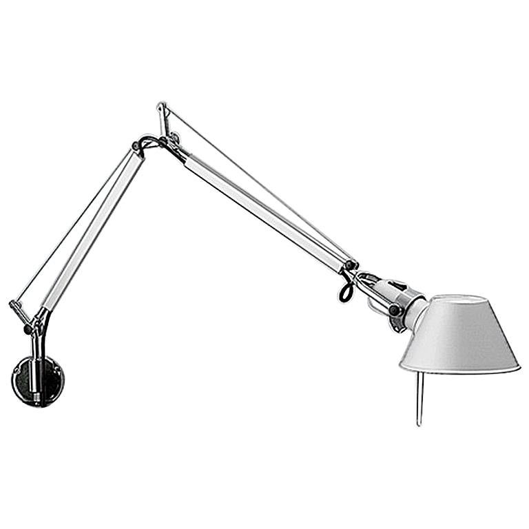 Artemide Tolomeo Mini Wall Light with J Bracket in White For Sale