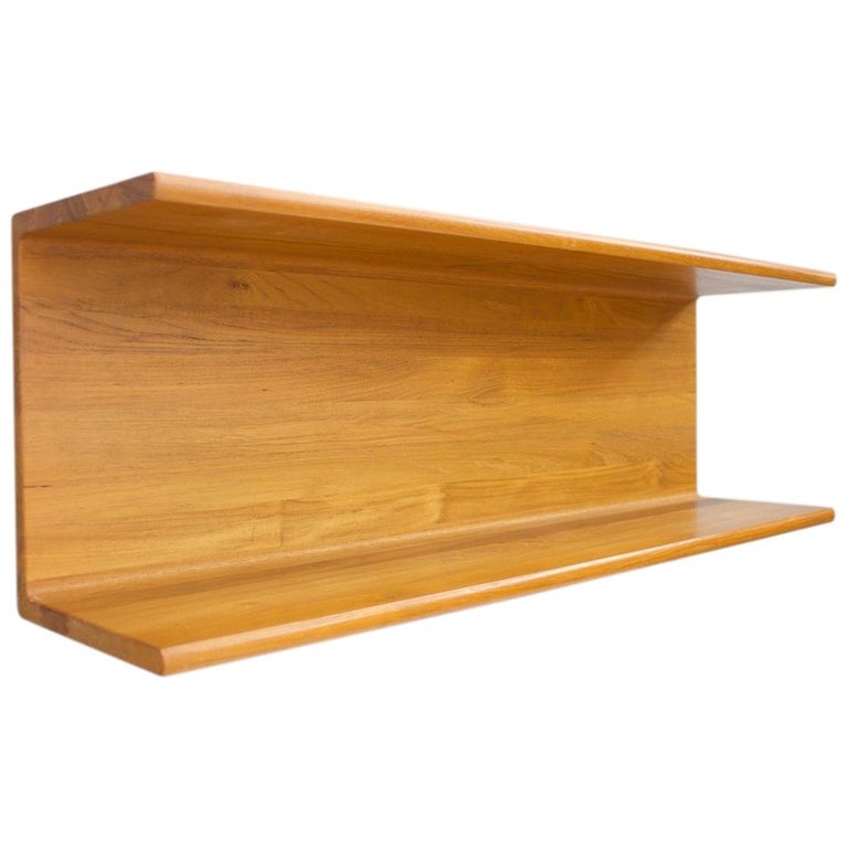 Solid Teak Wall Board Shelf by Pedersen and Hansen, Denmark, 1960s at