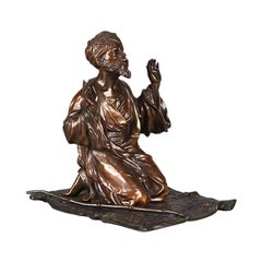 Austrian Cold Painted Bronze 'Praying Arab' by Franz Bergman