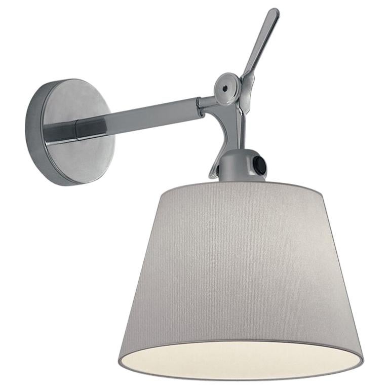 Artemide Tolomeo Standard Wall Light with Round Fiber Shade For Sale