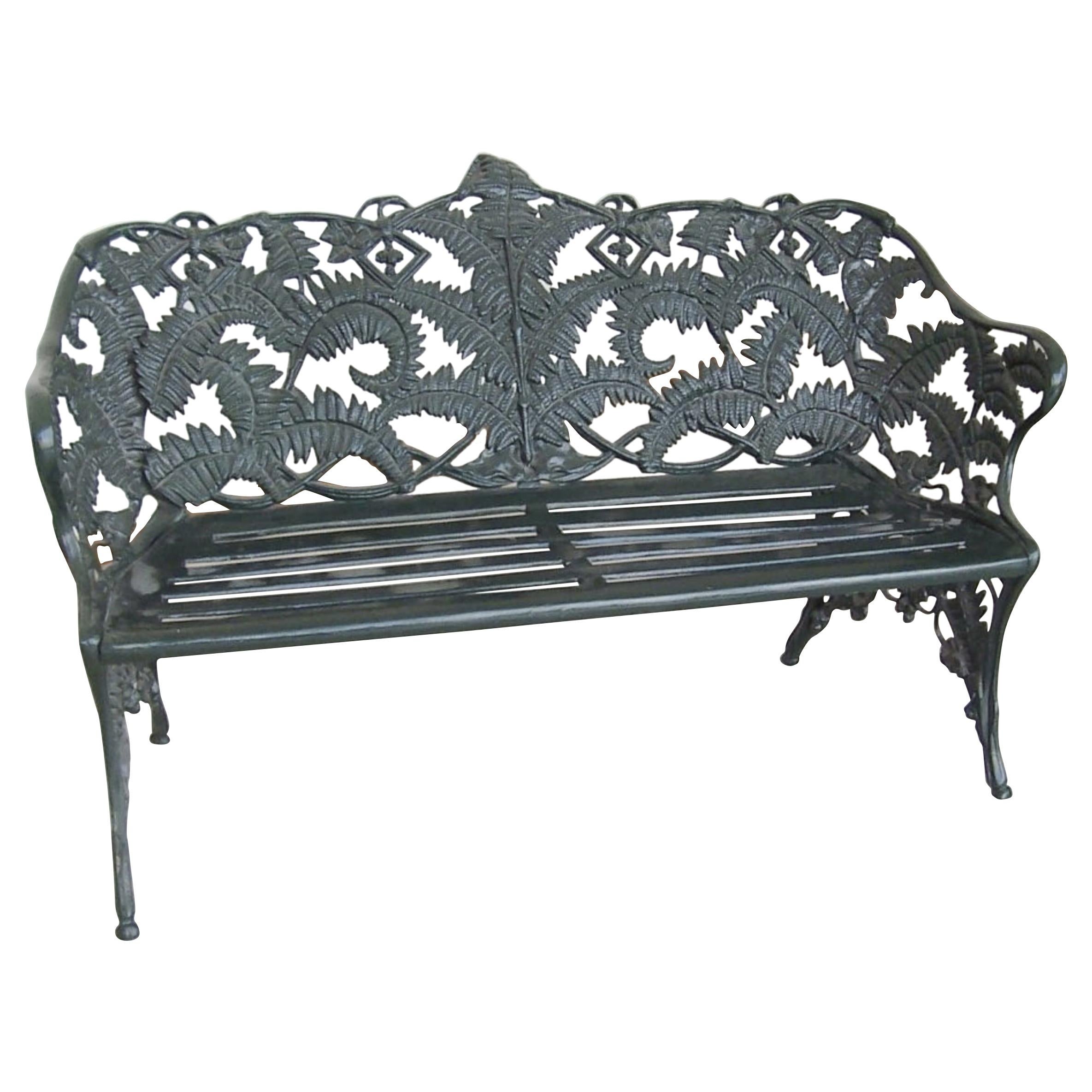 New Green Cast Aluminum Three-Seat Garden or Park Bench