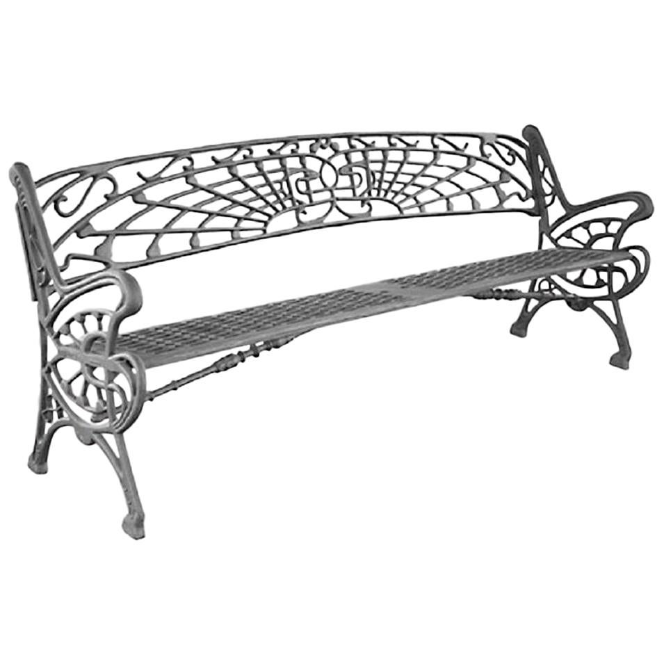 New Large Black Cast Aluminum Garden or Park Bench at 1stDibs