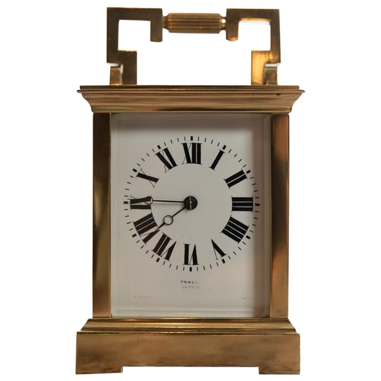 Striking 19th Century Carriage Clock with a GiltBrass Corniche Case by