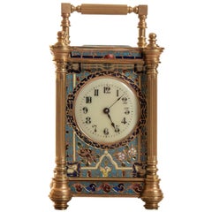 Miniature Fine French 8 Day Timepiece Brass Cased Carriage Clock