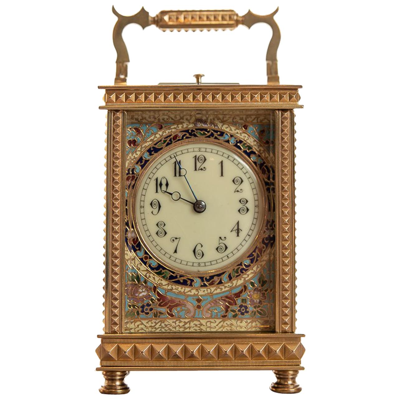 Fine French 8 Day Striking Brass Cased Carriage Clock with Repeat For Sale